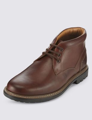 Leather Lace Up Gibson Chukka Boots